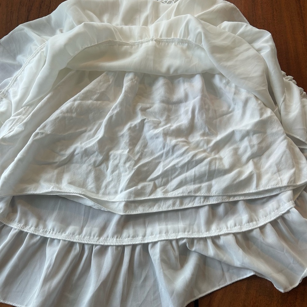 CO White Crochet Bodice Tiered Mini Dress - Picture 4 of 8